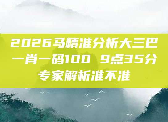 2026马精准分析大三巴一肖一码100 9点35分专家解析准不准